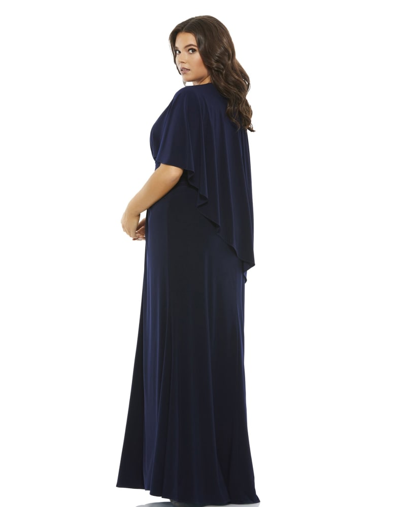 Navy cape deals sleeve dress